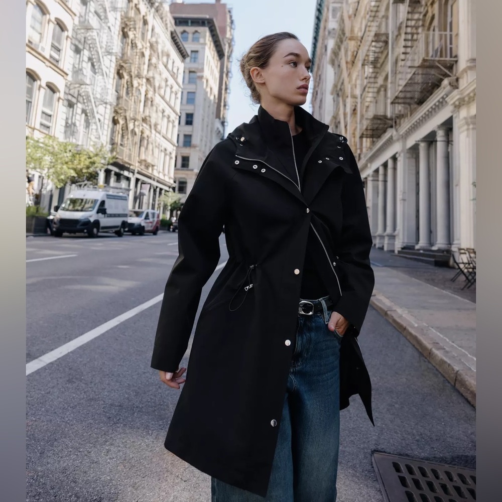 ZARA ADJUSTABLE WAIST HOODED PARKA